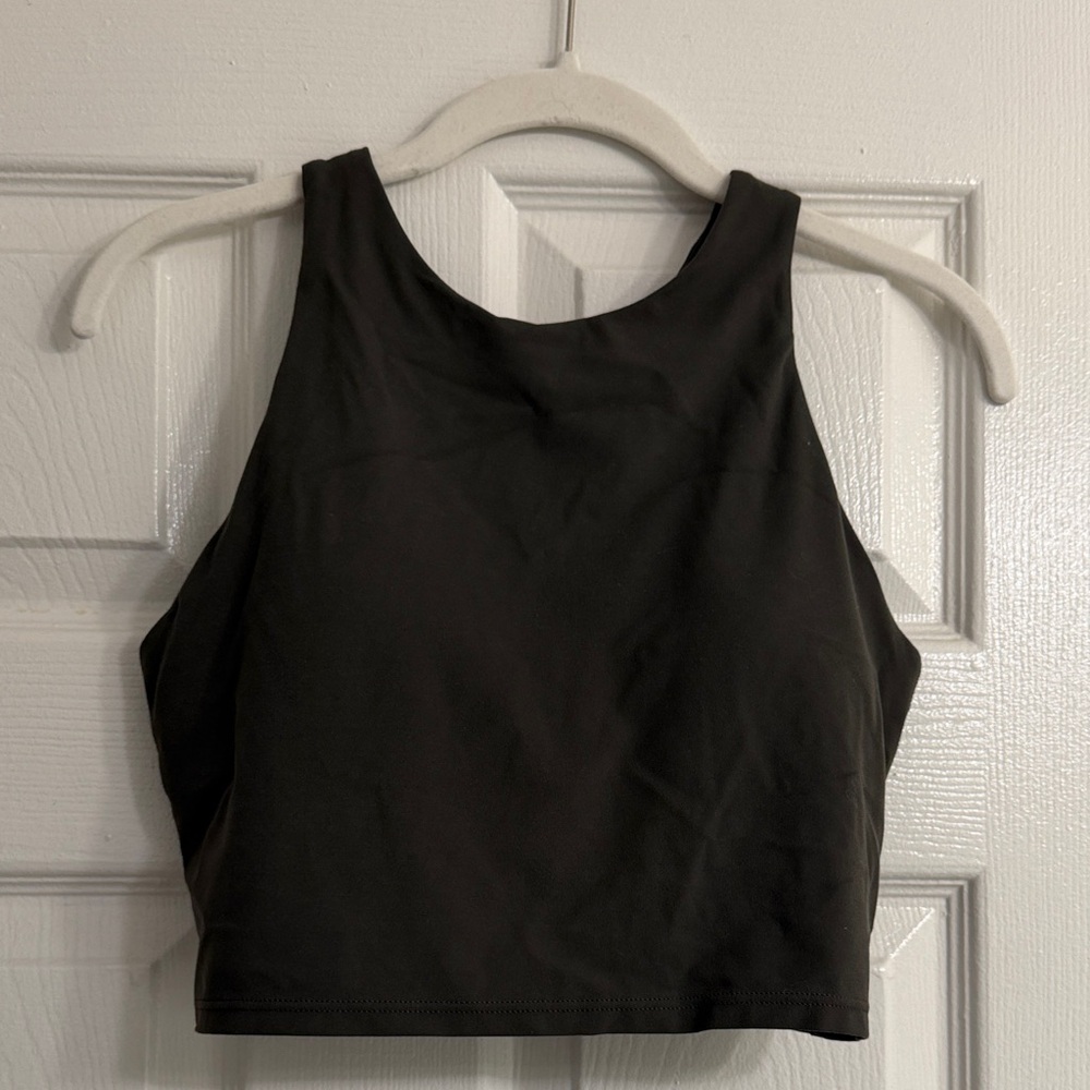 Athleta cropped sports bra dark gray
